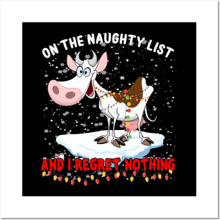 Funny Christmas Cows Lights Cow Lovers Posters and Art